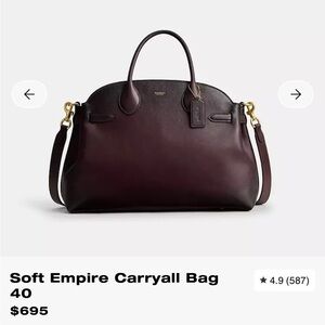 Coach Soft Empire Carryall Bag 40 - Merlot/Brass